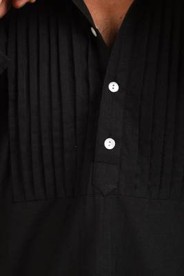 Black cotton shirt kurta 5