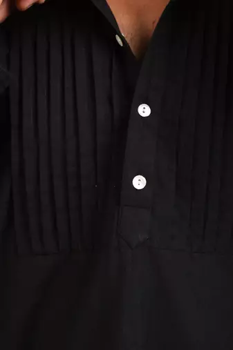 Black cotton shirt kurta