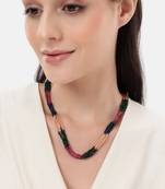 multistrand color beads necklace for women | traditional layered jewelry with clasp closure | handmade beaded necklace