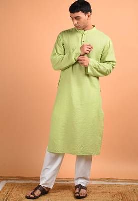 Green cotton kurta 1