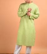 Green cotton kurta