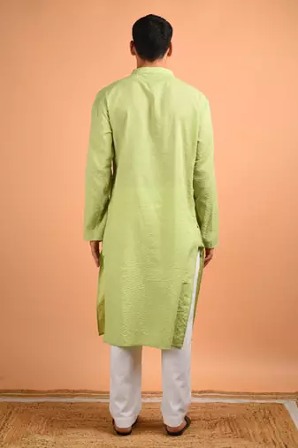 Green cotton kurta