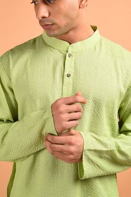 Green cotton kurta 5