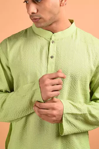 Green cotton kurta
