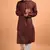 Chocolate brown cotton kurta