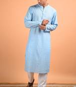 Sky blue cotton kurta
