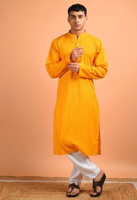 Chrome yellow cotton kurta 1