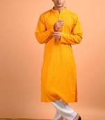 Chrome yellow cotton kurta