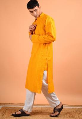 Chrome yellow cotton kurta 2