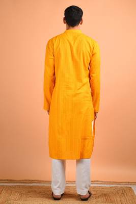 Chrome yellow cotton kurta 4