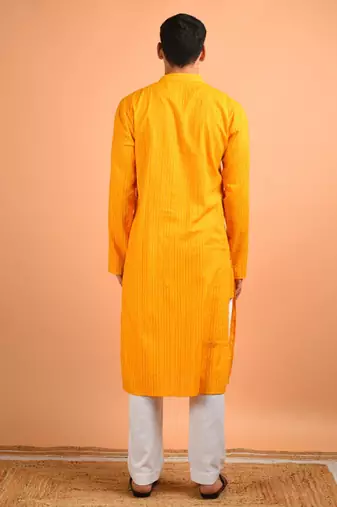 Chrome yellow cotton kurta