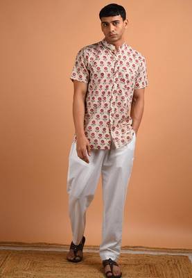 Beige cotton kurta 1