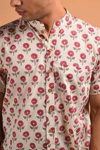 Beige cotton kurta