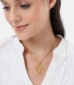 1 gram gold plated bansuri pendant necklace | peacock feather design | traditional gold-style jewelry for women & girls