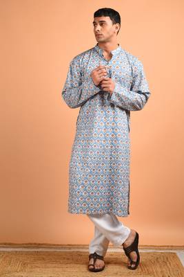 Grey cotton kurta 1