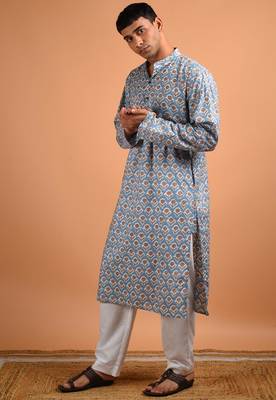 Grey cotton kurta 2