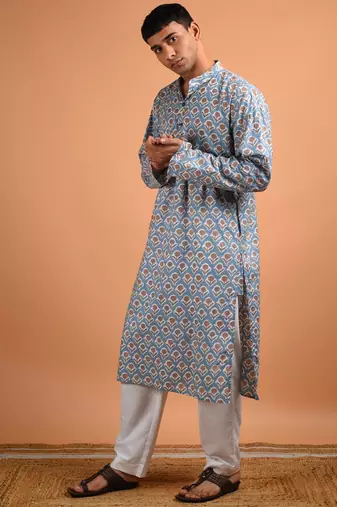 Grey cotton kurta