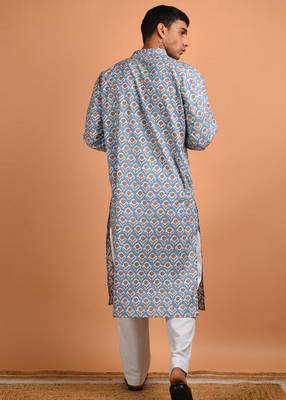 Grey cotton kurta 4