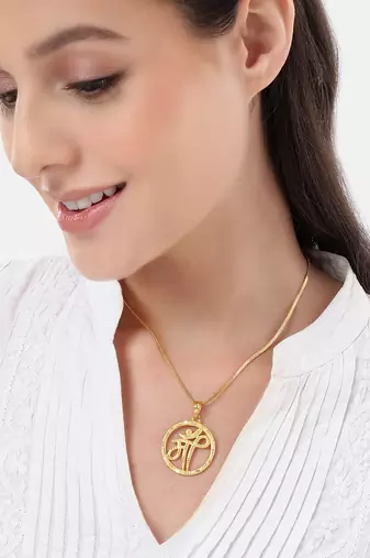 Unisex 1 gram gold plated om pendant | divine elegance for everyday wear