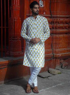 White cotton misty vision kurta pajama 1