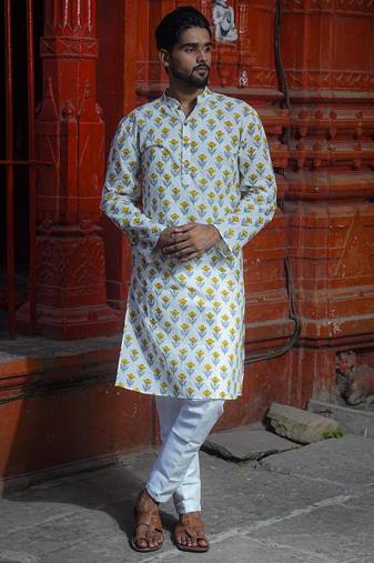 White cotton misty vision kurta pajama