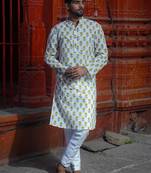 White cotton misty vision kurta pajama