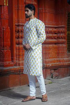 White cotton misty vision kurta pajama 2
