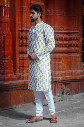 White cotton misty vision kurta pajama