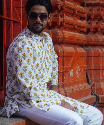 White cotton misty vision kurta pajama 5