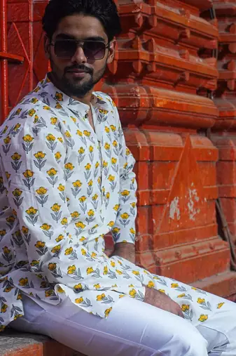 White cotton misty vision kurta pajama