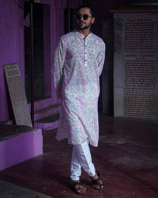 Pink cotton delight kurta pajama 1