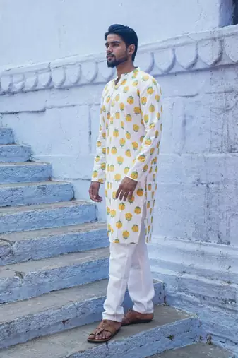 White cotton  kurta pajama 