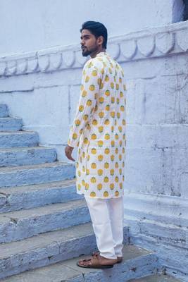 White cotton  kurta pajama  3