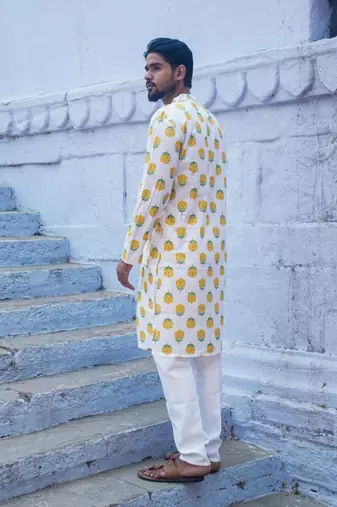 White cotton  kurta pajama 