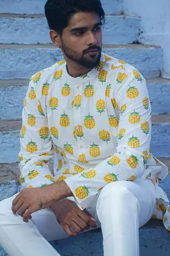 White cotton  kurta pajama 