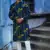 Navy blue cotton palm kurta pajama