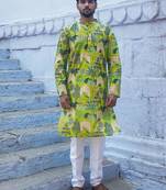 Green cotton kurta pajama