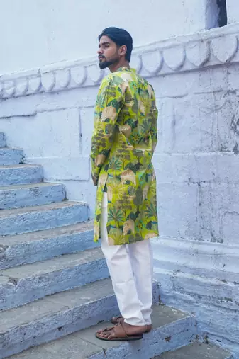 Green cotton kurta pajama