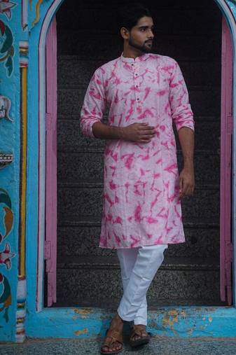 Pink cotton paradise kurta pajama