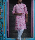 Pink cotton paradise kurta pajama