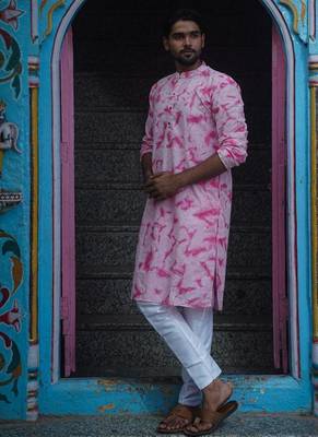 Pink cotton paradise kurta pajama 2