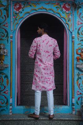 Pink cotton paradise kurta pajama 3