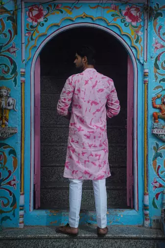 Pink cotton paradise kurta pajama
