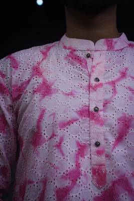 Pink cotton paradise kurta pajama 4