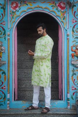 Green cotton mint blossom kurta pajama 2