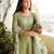 Pista Green Georgette Sequins Kurta With Pant and Dupatta 