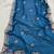 Teal blue Party Wear Rangoli art Silk Saree