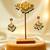 Golden glamourantique temple peacock jewelry set – gold-toned with pearl & green beads