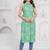 Green & blue bandhani printed sleeveless straight kurta