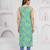 Green & blue bandhani printed sleeveless straight kurta